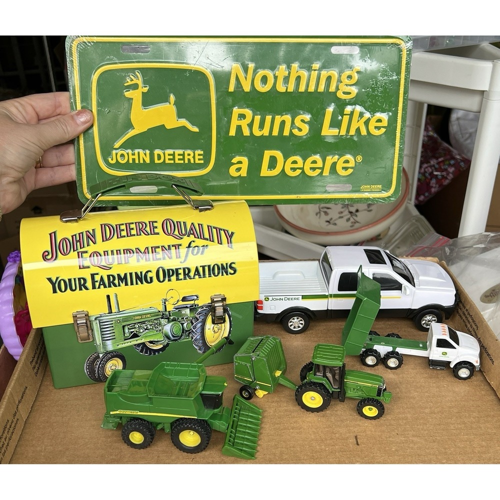 John Deere Tractors ERTL Toys Lunch Box Sign Combine Tractor Truck - Lot of 13